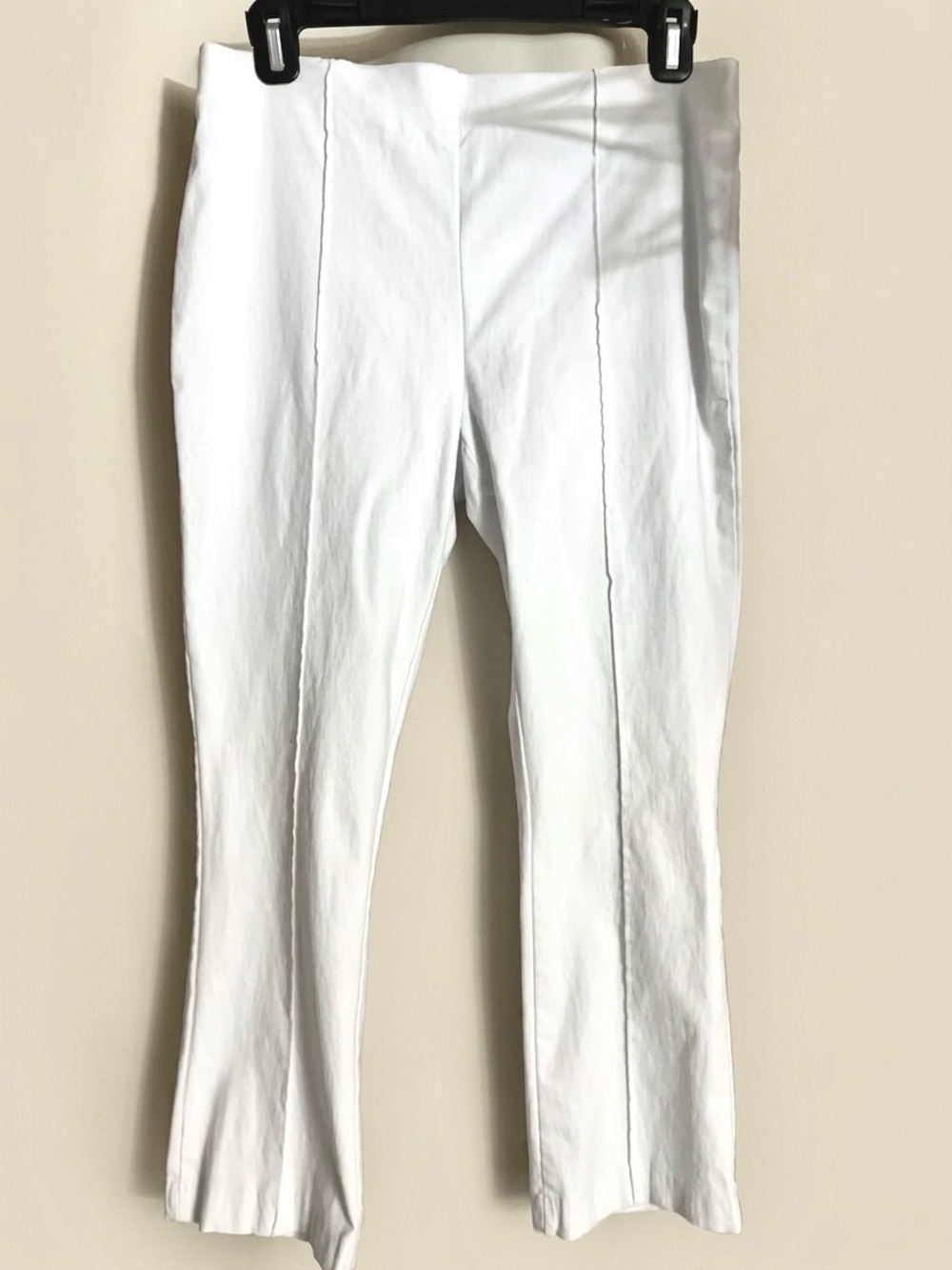 Bright White Cropped Front Seam Stretch Dress Pants, Canadian-Made - Picture 2 of 10